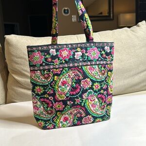 Vera Bradley Navy and Pink Paisley tote